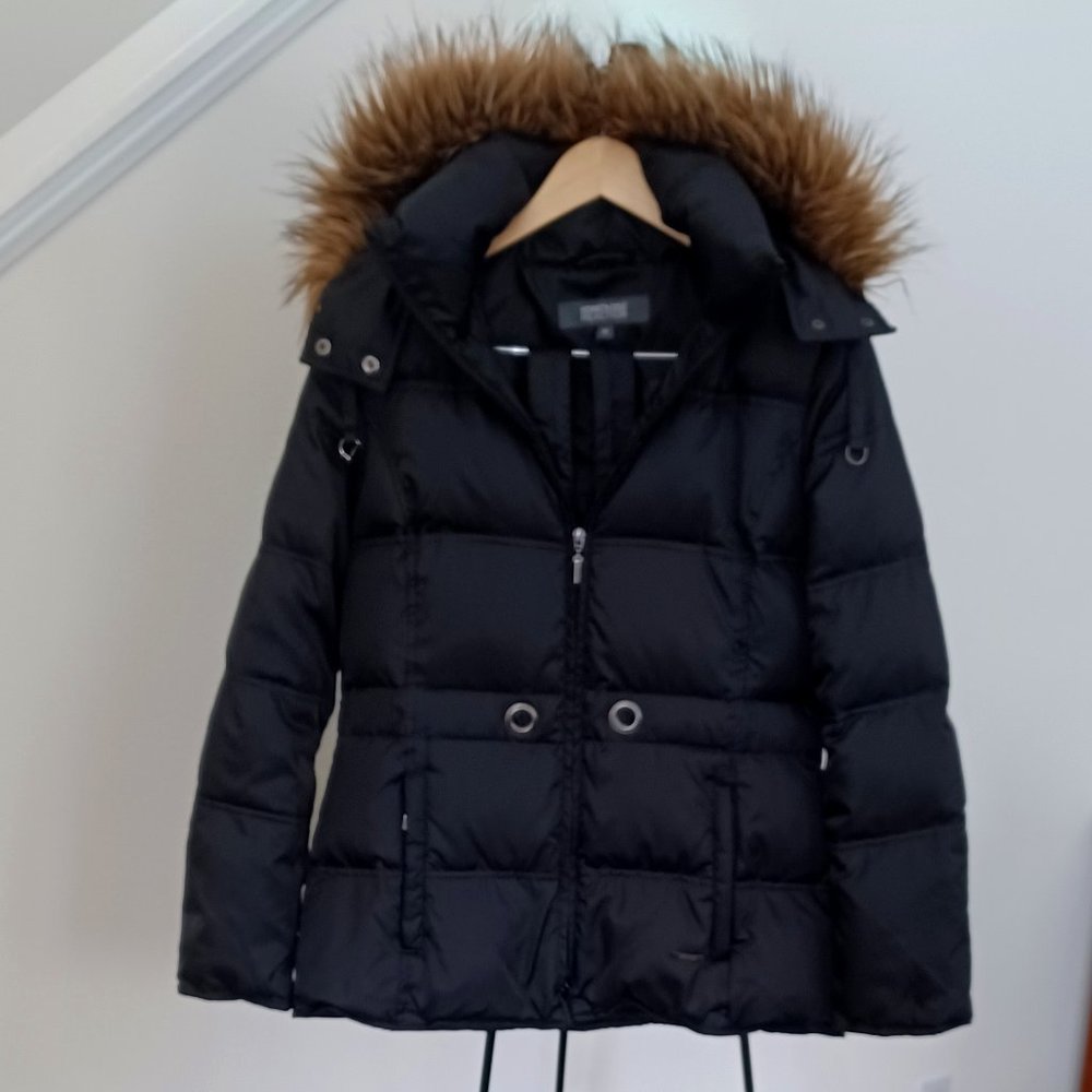 Kenneth Cole Reaction Black Duck Down Puffer Jacket